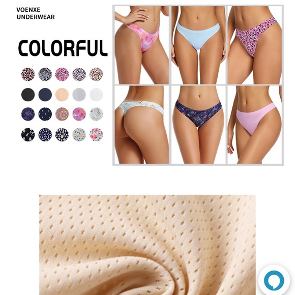 ‼️5 for $25‼️ VOENXE Seamless Thongs No Show Thong Underwear Woman 5-Pack Small - Picture 8 of 8